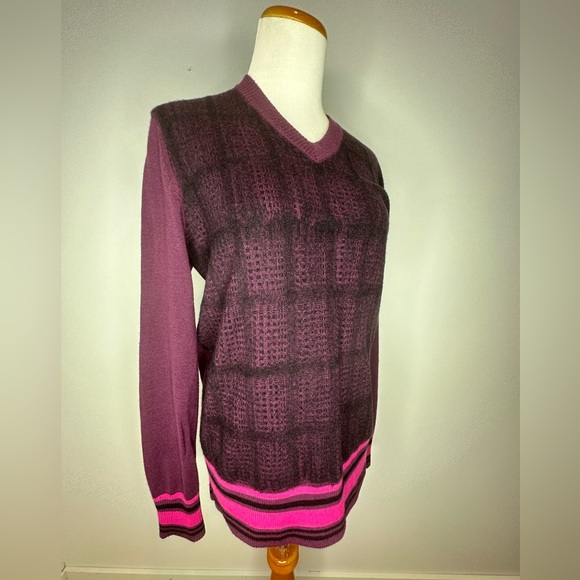 Armani Exchange Purple Cashmere V-Neck Sweater US M - Picture 5 of 5